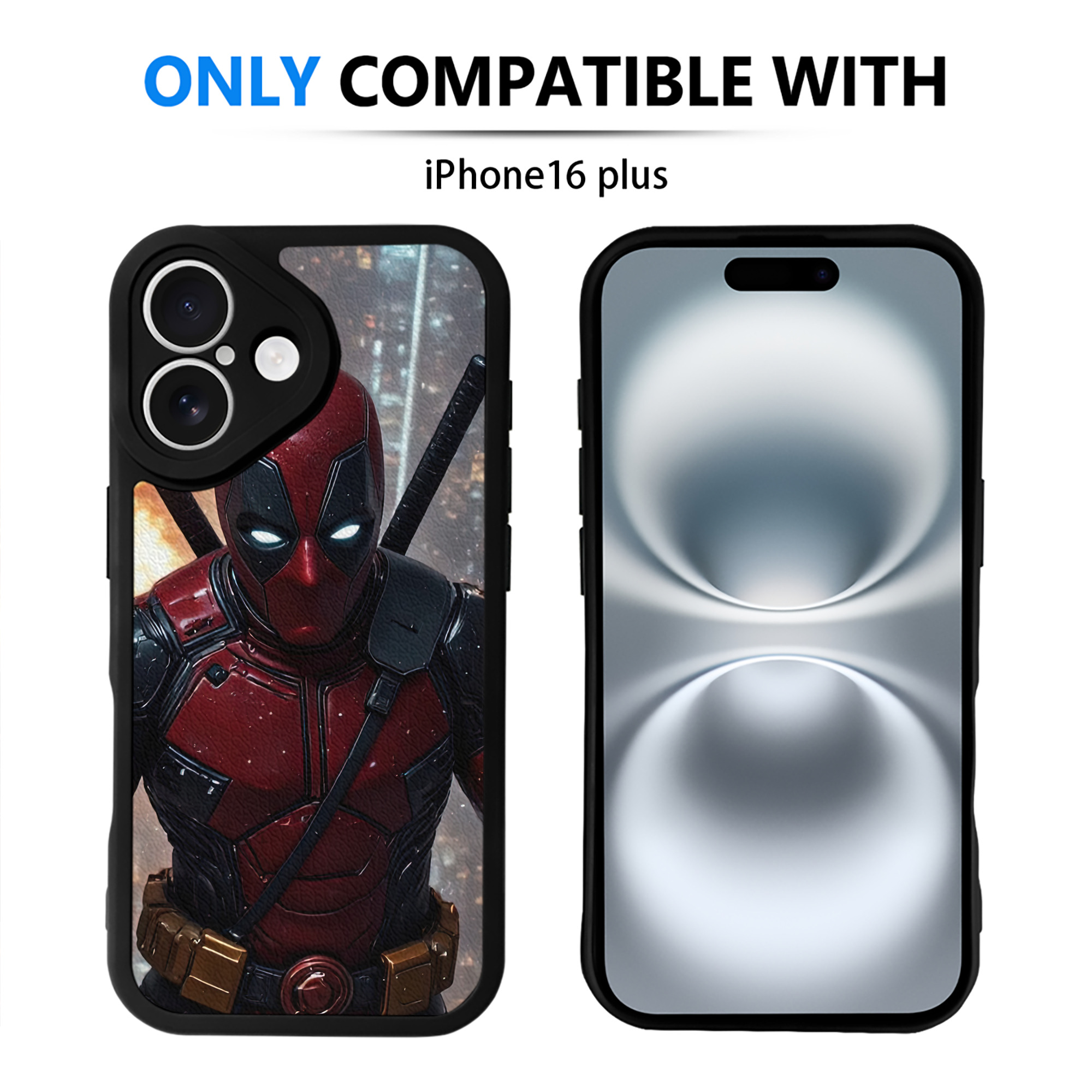 （画像用） Deadpool デッドプール 【iPhone 16シリーズ対応】シリコンスマホケース（レザー調） 材質：シリコン